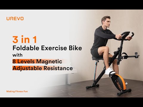 UREVO Kardio X Folding Magnetic Exercise Bike with 8 Levels Magnetic Adjustable Resistance